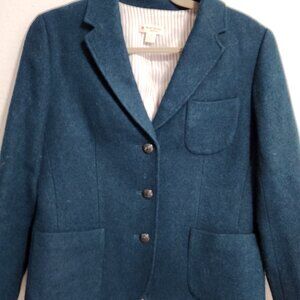 Brooks Brothers Women's Green Vintage Red Fleece Blazer 10